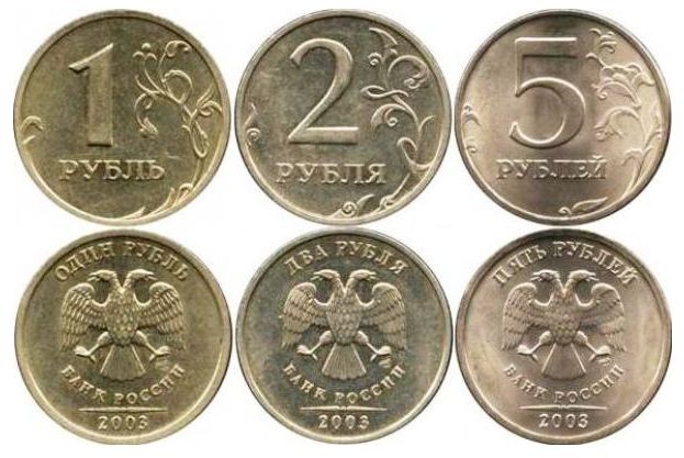 1, 2, 5 рублів 2003 року, Санкт-Петербурзького монетного двору