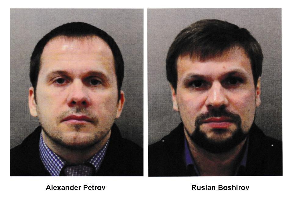 Великобританія вважає, що Петров і Бошіров - співробітники ГРУ, які отруїли в Солсбері Сергія Скрипаля та його дочка