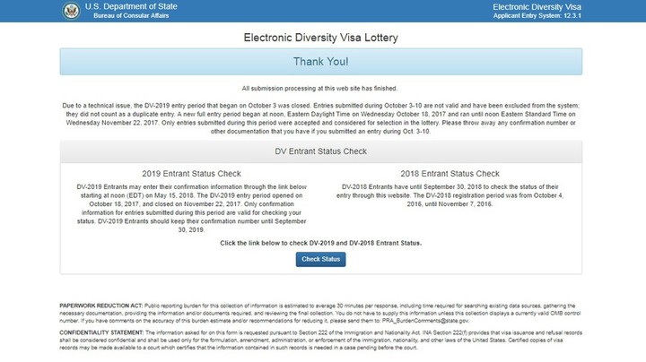 Сьогодні, 15 травня, о 21:00 за Ташкентського часу стануть відомі результати лотереї «Diversity Immigrant Visa Program DV-2019»