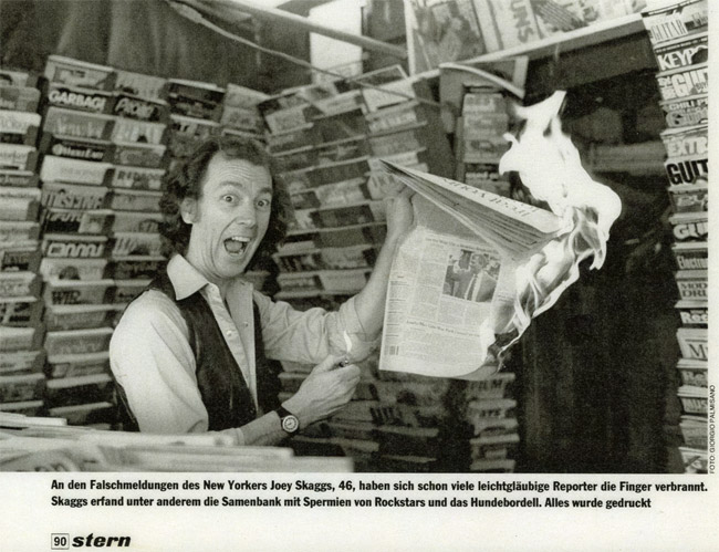 Основним об'єктом його жартів були відомі ЗМІ