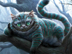 Одним словом, Чеширський кіт виглядає у фільмі саме так, як він виглядав при житті Льюїса Керролла